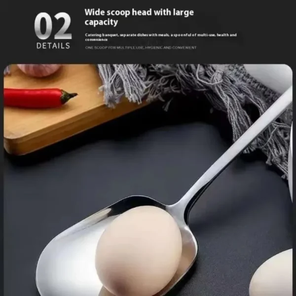 ⁦ملعقة تقديم أرز كبيرة من الفولاذ المقاوم للصدأ⁩ - الصورة ⁦3⁩