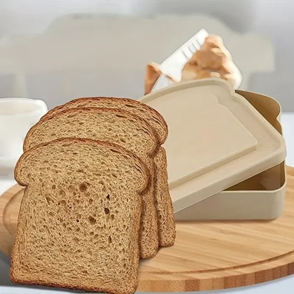 ⁦صندوق غداء محمول بتصميم توست مصنوع من ألياف الخيزران⁩ - الصورة ⁦2⁩